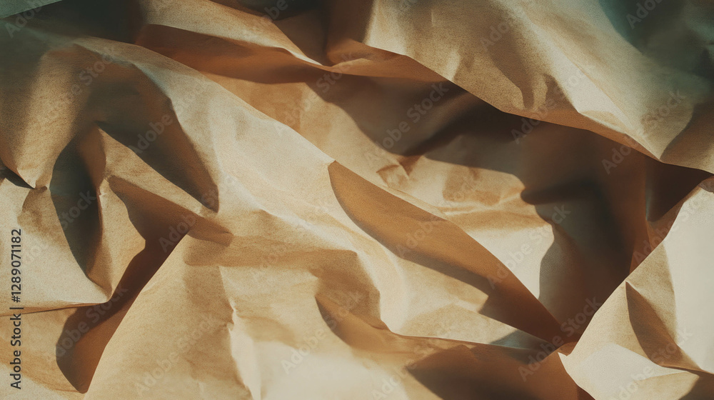 Poster Abstract crumpled paper background with irregular intersecting textures