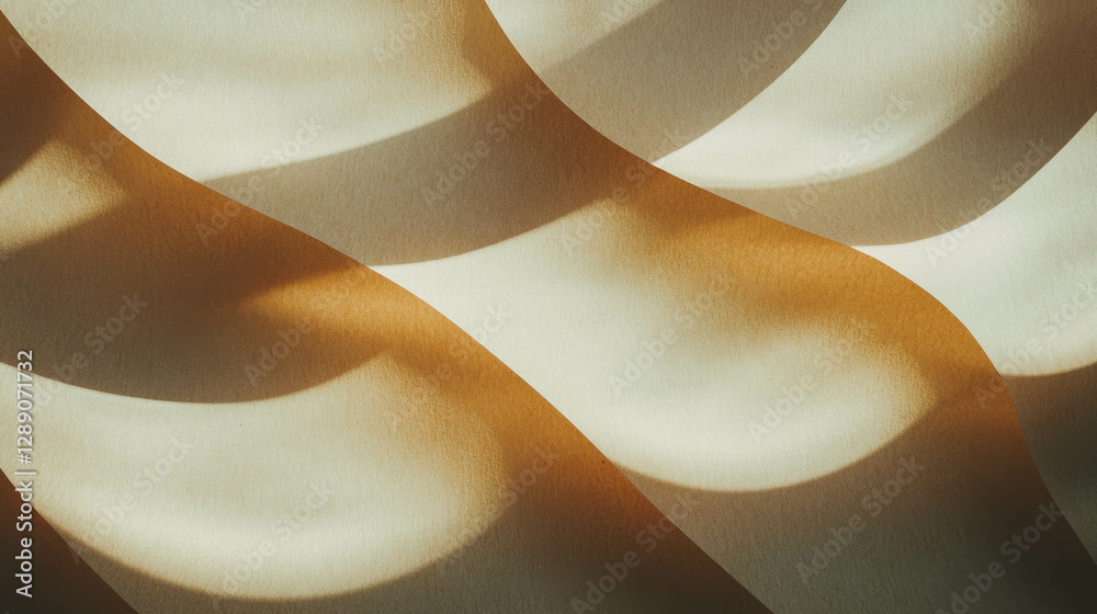 Poster Abstract curved pattern with rounded intersecting ridges in soft light