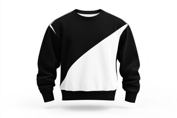  Black and white color-block sweatshirt with modern design