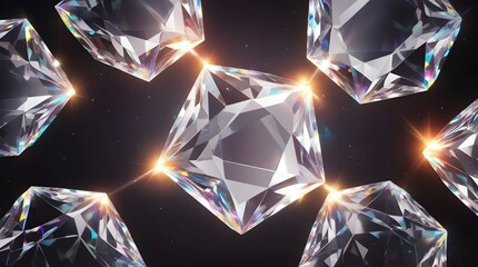 radiant glass like polygons with shifting colors for use in modern sci fi illustrations