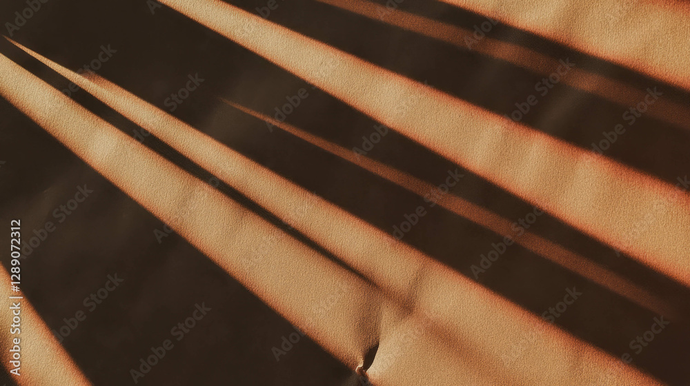 Poster Abstract shadow patterns of sharp angled ribbed craft texture