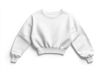 Fototapeta premium Trendy cropped sweatshirt mockup with elastic waistband on white background for design purposes