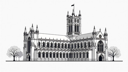 Fototapeta premium Westminster Abbey Flying Buttresses
