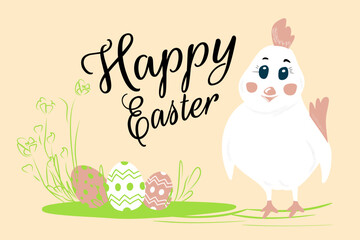 Happy Easter Card with Chick