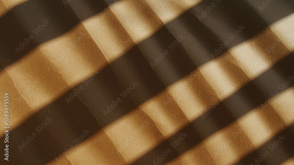 Leinwandbilder ribbed craft paper texture with warm shadow pattern for design background