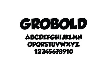 GROBOLD font for logo and headline. Isolated vector typeset