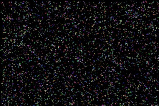 Chaotic digital art representation of a computer virus with random letters and numbers - Powered by Adobe