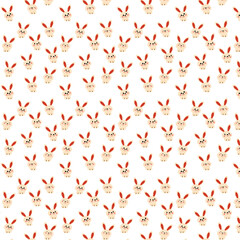 A background of cute cartoon bunny faces with different expressions, done in soft pastel colors and having a playful, cheerful design.