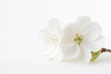 A detailed view of a single flower on a white background, suitable for use in still life photography or as a symbol in graphic design