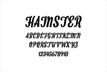 Hamster font for logo and headline. Isolated vector typeset