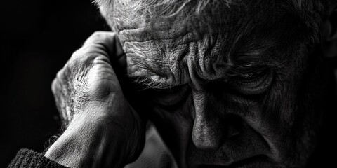 Fototapeta premium A classic black and white portrait of an elderly man