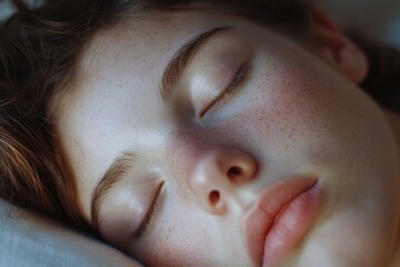 A person sleeps with their eyes closed, highlighting the importance of rest and relaxation