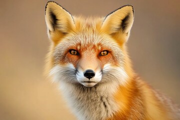 Fototapeta premium A close-up shot of a red fox's face with bright eyes and fluffy fur