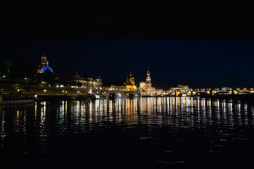 Dresden, Germany - May 02, 2024 - A walking tour of Dresden and a tour of the city, and a view of Dresden from the Elbe River