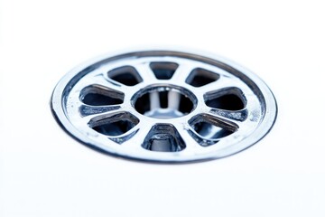 Obraz premium A close-up shot of a sink drain with water flowing through it