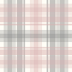 tartan pattern in soft beige, white, and light pink. Perfect for fabric, fashion, wallpaper, and digital backgrounds. Classic checkered design for timeless style and versatile design projects.