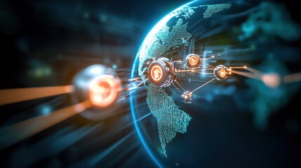 Connecting the world digital network expansion global insights visualization high-tech environment futuristic concept