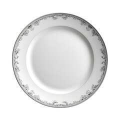 Isolated white porcelain plate mockup on transparent background. high resolution PNG file