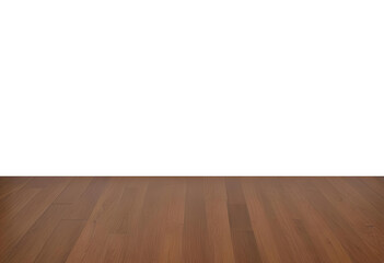 PNG of wooden table, wooden floor. good for key up. transparent table. isolated table. Minimalist style. front shot. 