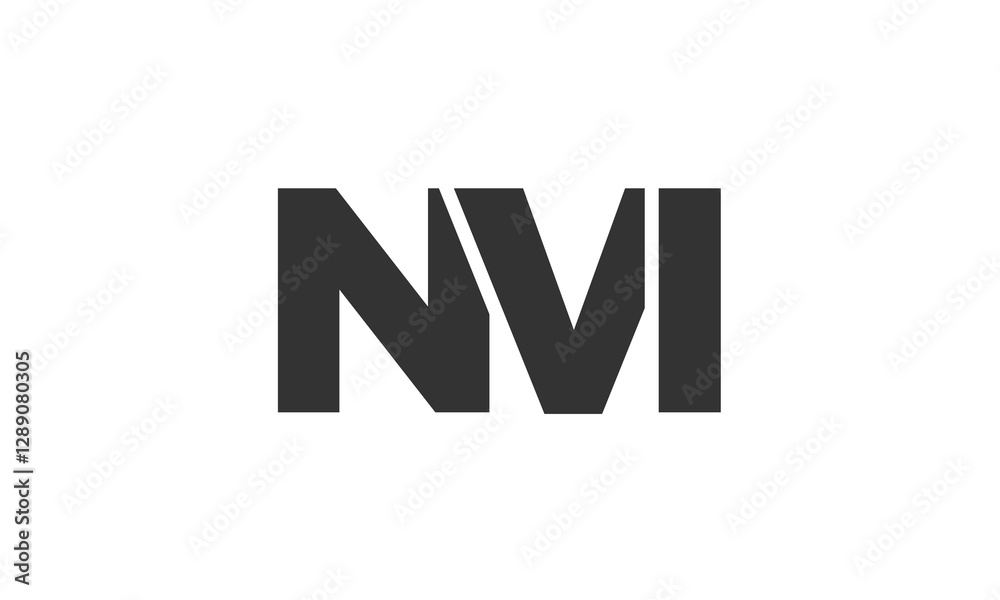 Fototapete nvi logo design template with strong and modern bold text. initial based vector logotype featuring s