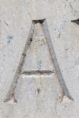 Written Wording in Distressed State Typography Found Ransom Letter A