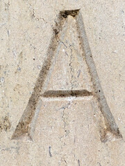 Written Wording in Distressed State Typography Found Ransom Letter A