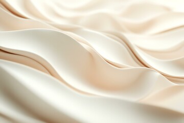 Obraz premium A close-up view of elegant, flowing fabric with soft cream hues, showcasing delicate textures and a sense of calm and sophistication.