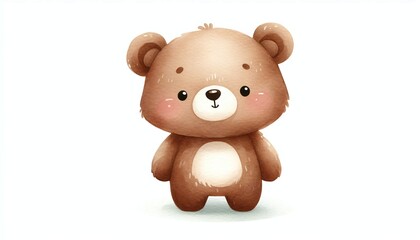 Obraz premium Minimalist watercolor illustration of Cute cartoon bear