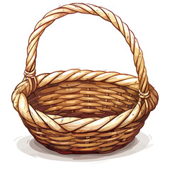 Obraz premium wicker basket isolated on white