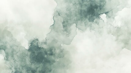 A serene abstract depiction of soft, flowing clouds in muted green and white tones, evoking a sense of calm and tranquility in nature.