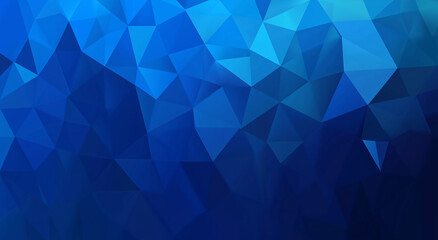 Blue gradient background with a low-poly pattern, vector illustration, flat design, geometric shapes