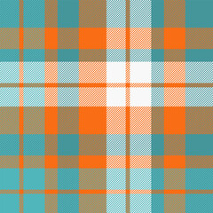 Sewing vector pattern texture, empty plaid textile background. Hobby tartan seamless check fabric in cyan and bright colors.