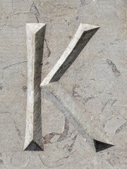 Written Wording in Distressed State Typography Found Ransom Letter K