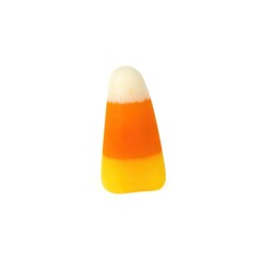 Vibrant candy corn piece in yellow, orange, and white, perfect for Halloween festivities. Classic sweet treat. Perfect Any Project.