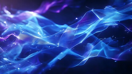 Abstract blue and purple geometric waves, futuristic data design