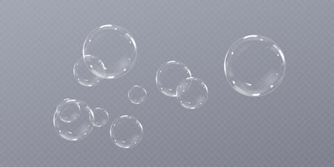 Rainbow Reflections: Realistic Soap Bubbles Collection.