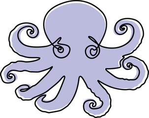 Octopus line drawing elegance continuous linear clipart. 