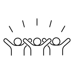 Group Happy people icon. Simple solid style. Group Happy people Vector Icon in line style design. Group Happy people Symbol. Vector illustration.