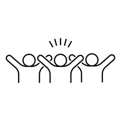 Fototapeta premium Group Happy people icon. Simple solid style. Group Happy people Vector Icon in line style design. Group Happy people Symbol. Vector illustration.