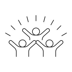Group Happy people icon. Simple solid style. Group Happy people Vector Icon in line style design. Group Happy people Symbol. Vector illustration.