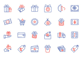 Bonus, Benefit, Offer, and Reward Editable Stroke Outline Icons Set