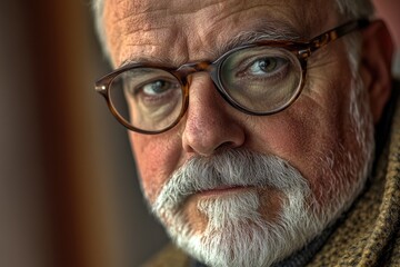 Close-up of a person wearing glasses and a scarf, suitable for use in portrait photography or fashion illustrations
