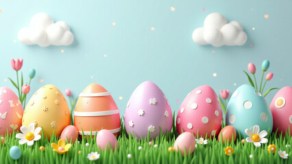 Fototapeta premium colorful egg art adds festive touch easter celebrations every year many homes schools worldwide