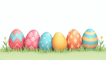 colorful easter eggs fun festive design bright white background spring holiday