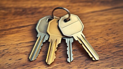 Keys on table, new apartment, mortgage, real estate investment theme