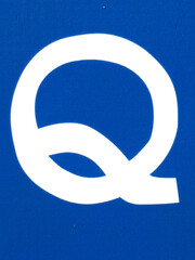 Written Wording in Distressed State Typography Found Ransom Letter Q