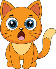 A fun scared-cartoon-cat coloring page featuring a wide-eyed, fluffy cat with arched back, raised fur, and a startled expression—perfect for creative coloring!