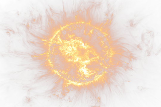 Fiery sun, cosmic energy, star, plasma.