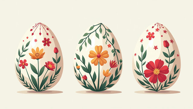 ornate easter egg designs feature colorful spring flowers carefully selected vector art
