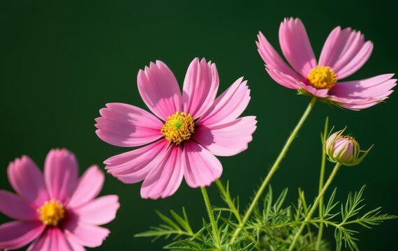A close-up of a pink cosmos flower in a garden - Powered by Adobe